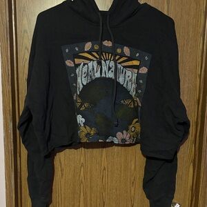 Hollister Black Hoodie with Nature Graphic